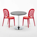 Cosmopolitan sort cafebord sæt: 2 Wedding farvet stole og 70cm rundt bord 