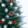 Bergen 180 cm høj kunstigt plastik grøn juletræ med fod dekorationer Tilbud