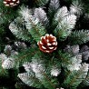 Oulu kunstigt plastik juletræ 240 cm højt dekoreret med hvid julepynt Udsalg