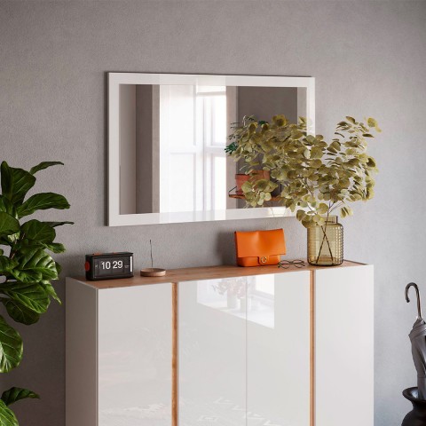 Moderne spejl 110x60cm vægindgang højglans hvid ramme Nadine Kampagne