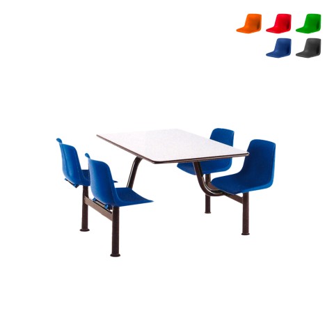 Monobloc bord 4 stole kantine firma kontor skole Four Kampagne