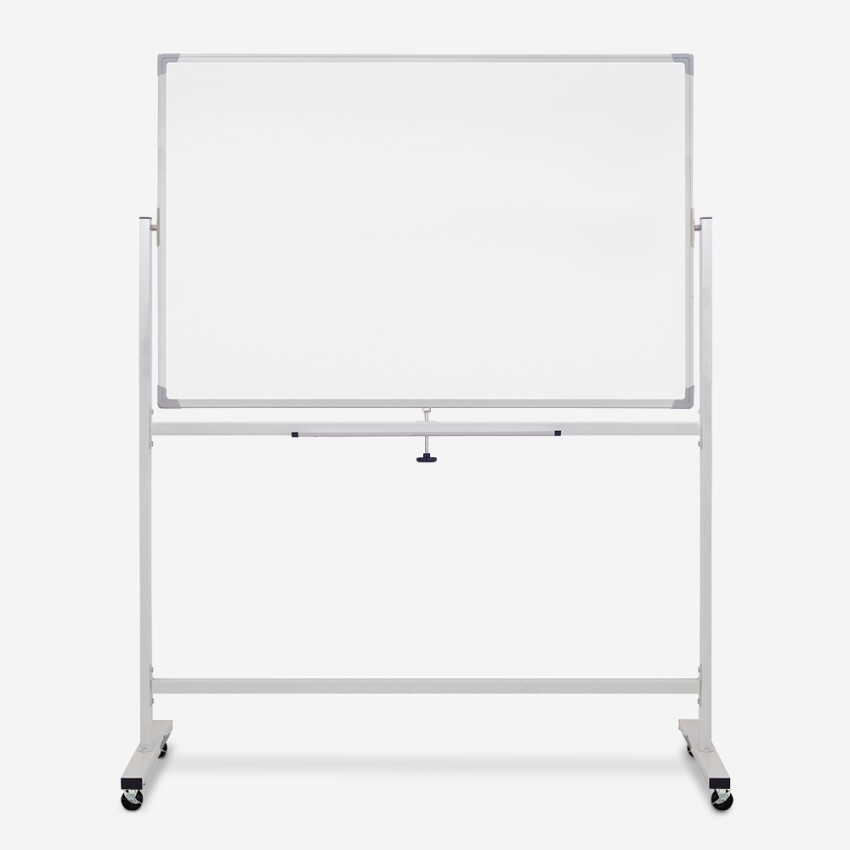Albert L opslagstavle 120x90 cm 2 sidet whiteboard tavle med 4 hjul Kampagne