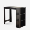 Salem sæt med sort højt bord 120x60 cm hylder og 4 polstret barstole Tilbud