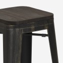 sæt med højt bord 120x60 og 4 barstole med industriel design farley Mål