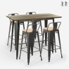 sæt med vintage højt bord i sort 120x60 og 4-barstole blackduck På Tilbud