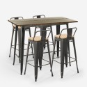 sæt med vintage højt bord i sort 120x60 og 4-barstole blackduck Udvalg