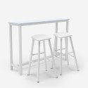 Sæt højt hvidt bord med 2 polstrede barstole 78 cm høje Drayton Kampagne