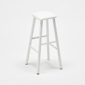 Sæt med to hvide barstole og højt bord 140x40 i træ og metal Quincy Udsalg