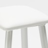 Sæt med to hvide barstole og højt bord 140x40 i træ og metal Quincy Rabatter