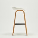 Sæt med højt bord og 2 barstole h75cm i hvid med træ i skandinavisk stil Vineland Rabatter