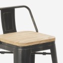 Sæt med højt bord 140x40 og 2 industrielle barstole med ryglæn Ludlow Billig