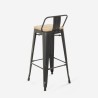 sæt med højt bord i sort og 2 barstole med ryglæn i industrielt design rexford Køb