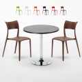 Cosmopolitan sort cafebord sæt: 2 Parisienne farvet stole og 70cm rundt bord Kampagne
