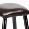 Sæt med højt bord i sort og 2 polstrede barstole med kunstlæder Spickard Mængderabat