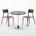 Cosmopolitan sort cafebord sæt: 2 Parisienne farvet stole og 70cm rundt bord Valgfri