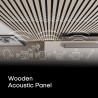 Sæt med 5 x akustiske lydabsorberende paneler 120x57cm i hvid eg K-RB Udsalg