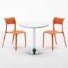 Long Island hvid cafebord sæt: 2 Parisienne farvet stole og 70cm rundt bord Model