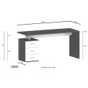 Moderne skrivebord til kontor med 3 skuffer 160x60x75cm New Selina Basic 