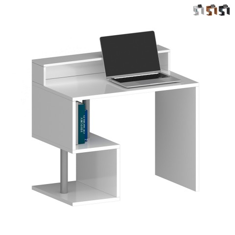 Pladsbesparende skrivebord til kontor med hylder 100x50x92,5cm Esse 2 Plus Kampagne