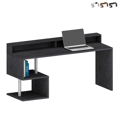 Skrivebord til kontor i moderne design med hylder 180x60x92,5cm Esse 2 Plus Kampagne