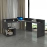 Hjørneskrivebord til kontor i moderne design med hylder Esse 2 A Plus Udsalg