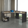 Hjørneskrivebord til kontor i moderne design med hylder Esse 2 A Plus Billig