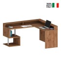 Hjørneskrivebord til kontor i moderne design med hylder Esse 2 A Plus Valgfri