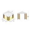 Trægazebo til haven 3x3m med hvidt PVC-telt, UV-beskyttelse Fox JT40 Pocket Tilbud