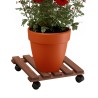 Plantevogn i træ med hjul 35x35cm til potteplanter og blomster Videl QM På Tilbud
