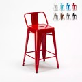 Steel Top barstol industrielt firkantet sæde med ryglæn lakeret stål Kampagne