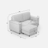 2-personers sofa med chaiselong puf i stof til moderne stue Marrak 120P  
