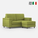 Moderne 2-personers sofa med chaiselong eller puf i stof 168cm Marrak 140P 