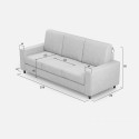 3-personers sofa i moderne elegant stof til stuen 208cm Sakar 180 