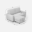 2-personers sofa med chaiselong eller puf i moderne stil 168cm Sakar 140P 
