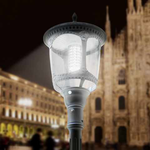 Milano victoriansk solcelle lampe armatur 80 LED gadelys bevægelsessensor