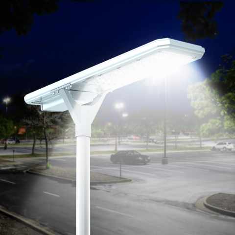 Megatron solcelle lampe armatur LED gadelys 4000 lm bevægelsessensor