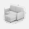 Moderne 2-personers sofa med chaiselong eller puf 158cm Karay 140P 