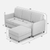 Sofa 3 sæder polstret i stof med puf i moderne stil Karay 180 