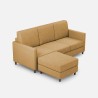 Sofa 3 sæder polstret i stof med puf i moderne stil Karay 180 