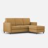 Sofa 3 sæder polstret i stof med puf i moderne stil Karay 180 