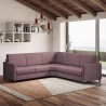 Moderne hjørnesofa i design i stof til 5 personer, måler 241x241 cm, model Karay 14AG. Mål