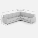 Hjørnesofa design 6 pladser 281x221 cm i moderne Karay 18AG stof 