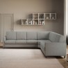 Sofa hjørnesofa i stof 7 sæder stor 281x281cm Karay 218AG 