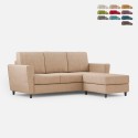 Moderne 3-personers stofsofa 212cm puff fodskammel Yasel 180P Kampagne