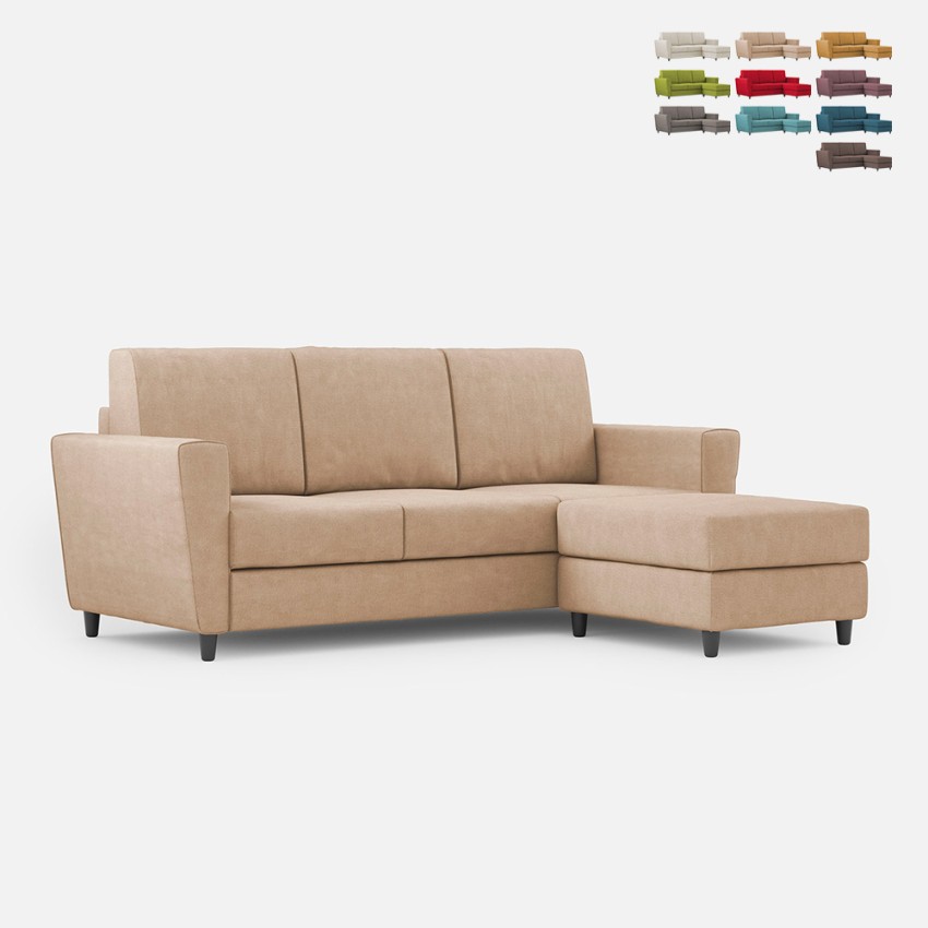 Moderne 3-personers stofsofa 212cm puff fodskammel Yasel 180P Kampagne Moderne 3-personers stofsofa 212cm puff fodskammel Yasel 180P Kampagne