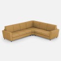 Sofa stue 6 pladser moderne hjørne stof 288x248cm Yasel 18AG 
