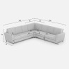 Sofa 7 sæders stor moderne hjørnesofa i stof 288x288cm Yasel 218AG 