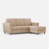 Moderne 3-personers stofsofa 212cm puff fodskammel Yasel 180P 