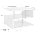 Modernt elegant sofabord med 2 hylder Zeta 55 