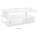 Modernt rektangulært sofabord 90x55cm med 2 hylder Zeta 90 